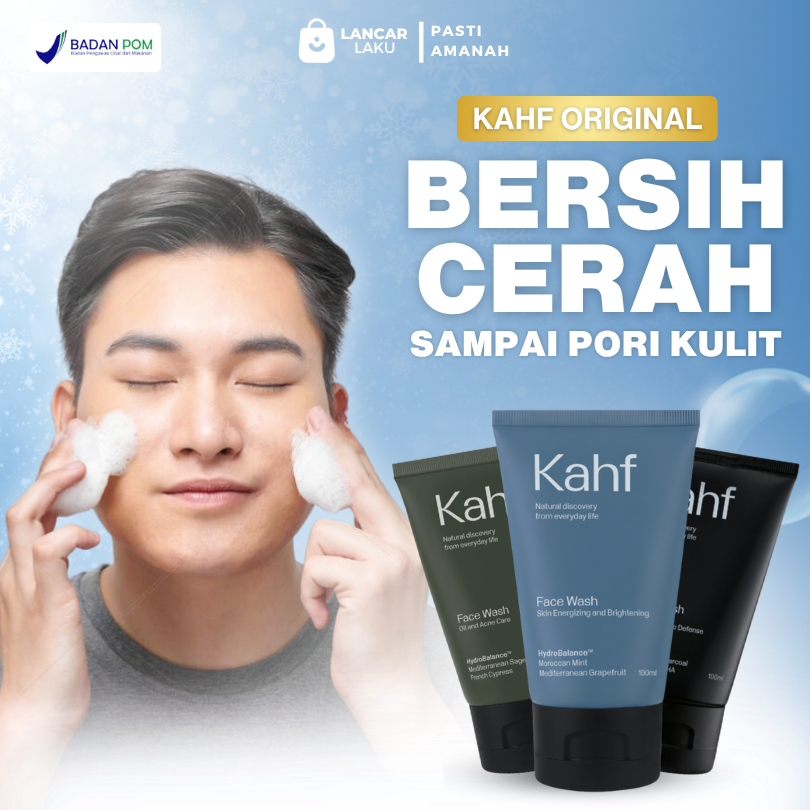 Sabun Cuci Muka Kahf Face Wash Pria Mencerahkan Wajah Penghilang Komedo Dan Bekas Jerawat Pemutih Pe