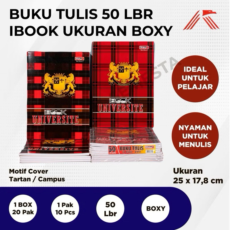 

BUKU TULIS PANJANG BOXY iBOOK ISI 50 LEMBAR (1 PACK ISI 10 BUKU)