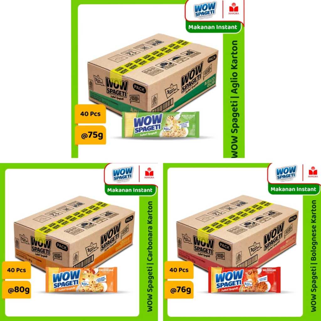 

[KARTONAN] Wow Spageti Instant Dus Isi 40pcs Nisadkc