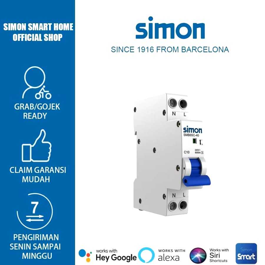 SIMON MCB 1 Phase 6, 10, 16 Ampere 100% Ori