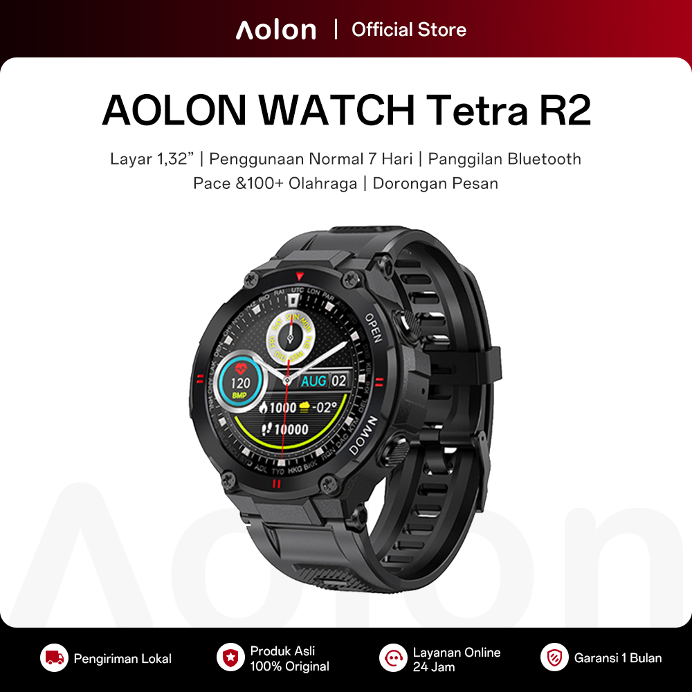 Aolon Tetra R2 Smartwatch / Original Waterproof Ip68 / Tracker Outdoor / Custom Wallpaper / Sports F