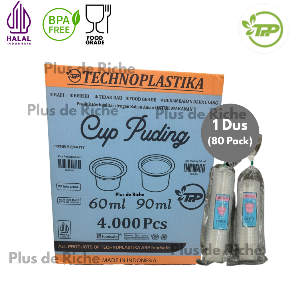 [ GRAB / CARGO ] 1 KARTON CUP Puding 60 / 90 ML 4000 pcs - Cup Puding Murah - Cup Puding Premium