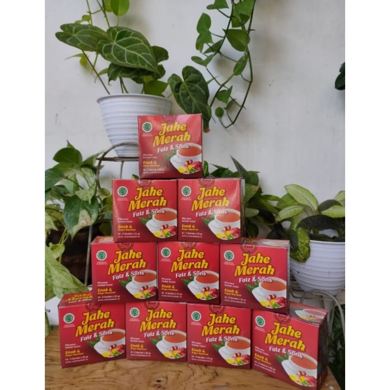

FAIZFOOD Jahe Merah Instan Box Isi 5 sachet @25gr 100% Jahe Asli Mojokerto Herbal Alami Halal