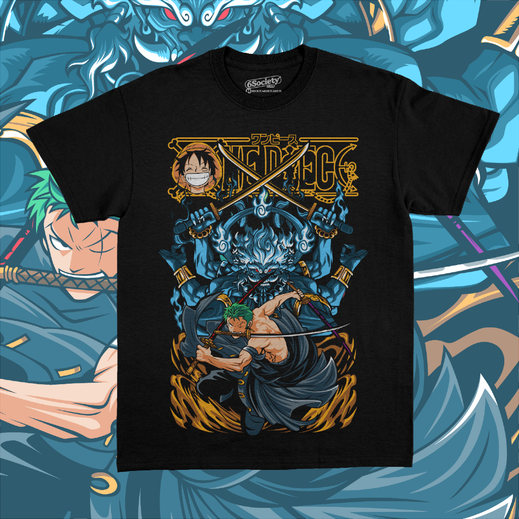 Kaos Anime Oversize Roronoa Zoro One Piece – Baju Distro Pria / Unisex Premium Cotton Combed 20s