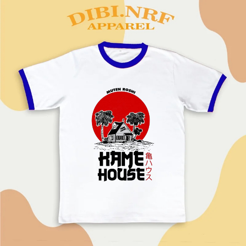 KAOS RINGER TEE KAME HOUSE DRAGON BALL UNISEX - TSHIRT BAJU DEWASA FREE CUSTOM