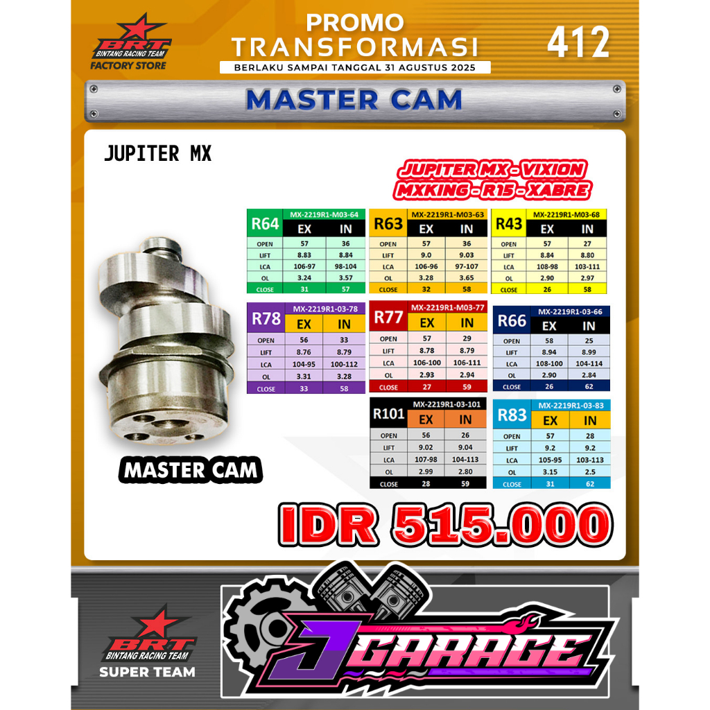 NOKEN AS JUPITER MX - CAM JUPITER MX - NOKEN AS BRT JUPITER MX / VIXION OLD / MX KING / NEW VIXION L