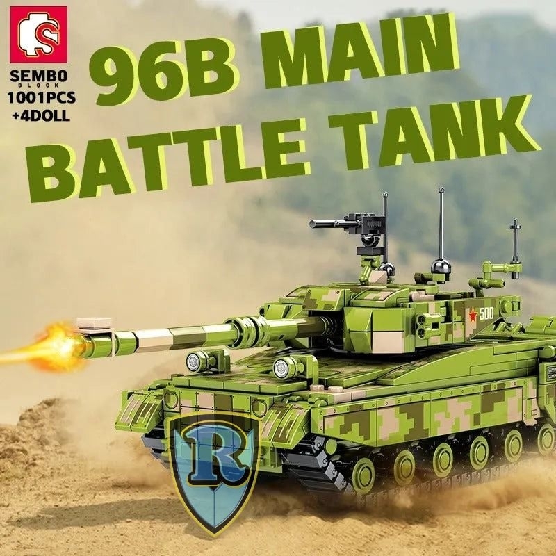 Sembo Block 203101-04 Type 96B Army Battle Tank 4 in 1 Bricks Tentara