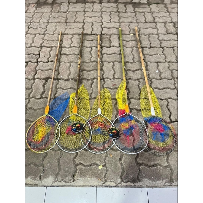 Serokan / seser / cimplung ikan , gagang bambu