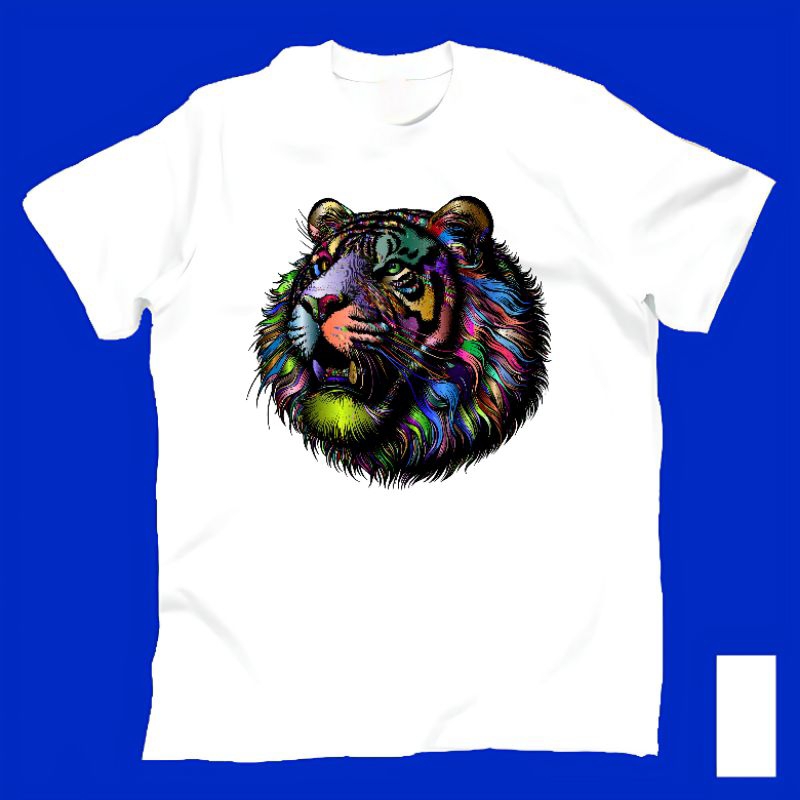 Baju Kaos Tshirt T Shirt Pria Laki Cowok Cewek Perempuan Unisex Anak Dewasa Gambar Animal Harimau Ti