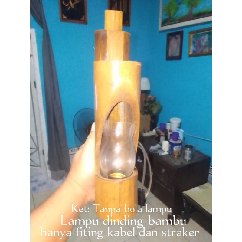 lampu dinding bambu