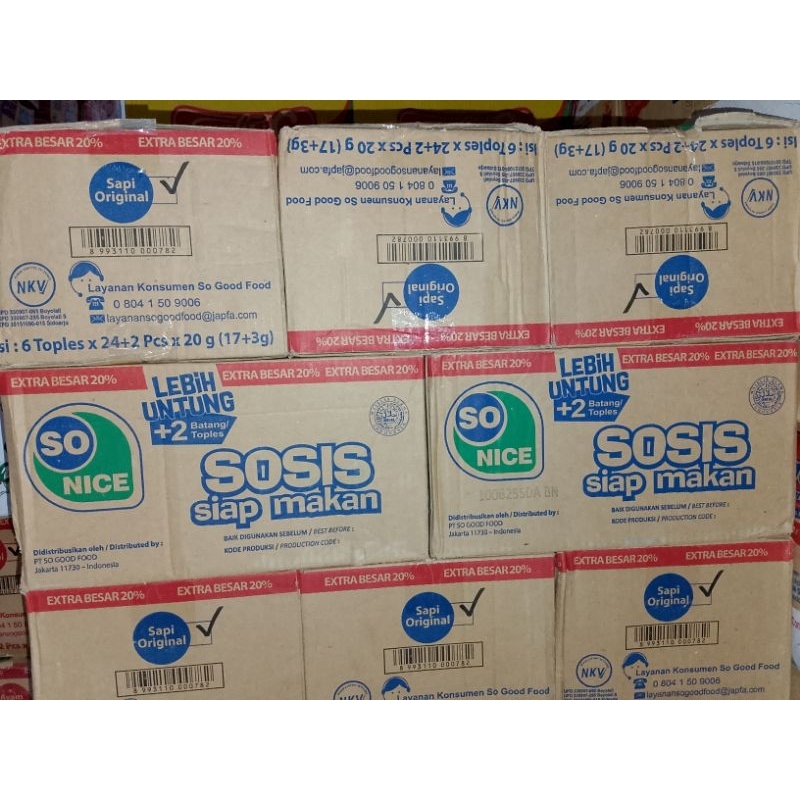 

So nice sosis sapi 1 dus isi 6 toples
