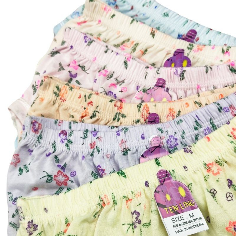 TERLARIS Isi 12 Pcs Celana Dalam Wanita Dewasa Motif Bunga Jumbo Murah/CD Cewek Harian Ibu Menyusui/