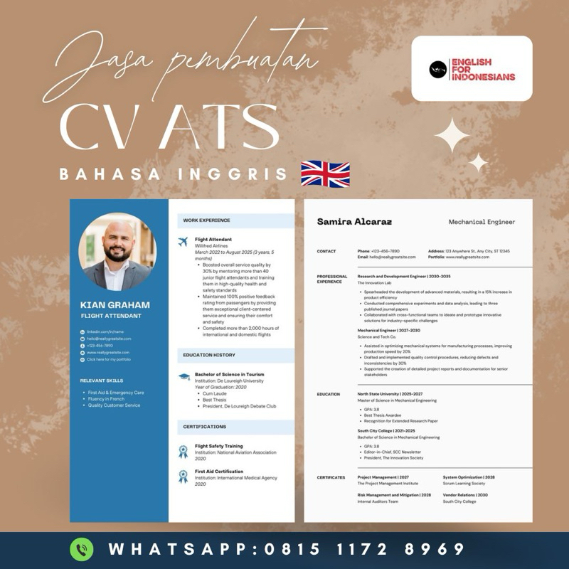 Jasa Pembuatan CV ATS Friendly Bahasa Inggris – Profesional & Custom Sesuai Permintaan