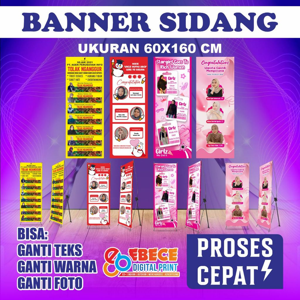 X-Banner Sidang Kelulusan | Banner Ujian Skripsi / Tugas Akhir - Desain Gratis & Bisa Custom