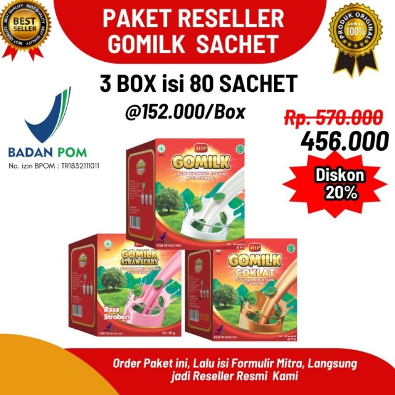 

PAKET RESELLER GOMILK SACHET 3 BOX