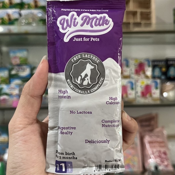 Susu Ecer 1Sachet Susu Kucing Wi Milka 25gr Sachet - Susu Hewan Wi Milk
