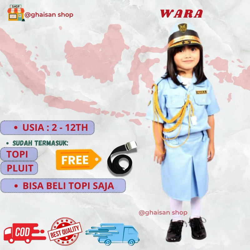 Baju seragam TNI AU wanita cilik baju profesi anak kostum anak kostum karnaval seragam anak