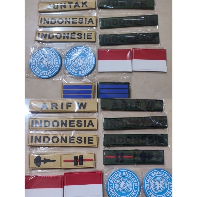 SATU SET PATCH RUBBER SATGAS UNIFIL CUSTOM UN EMBLEM KARET