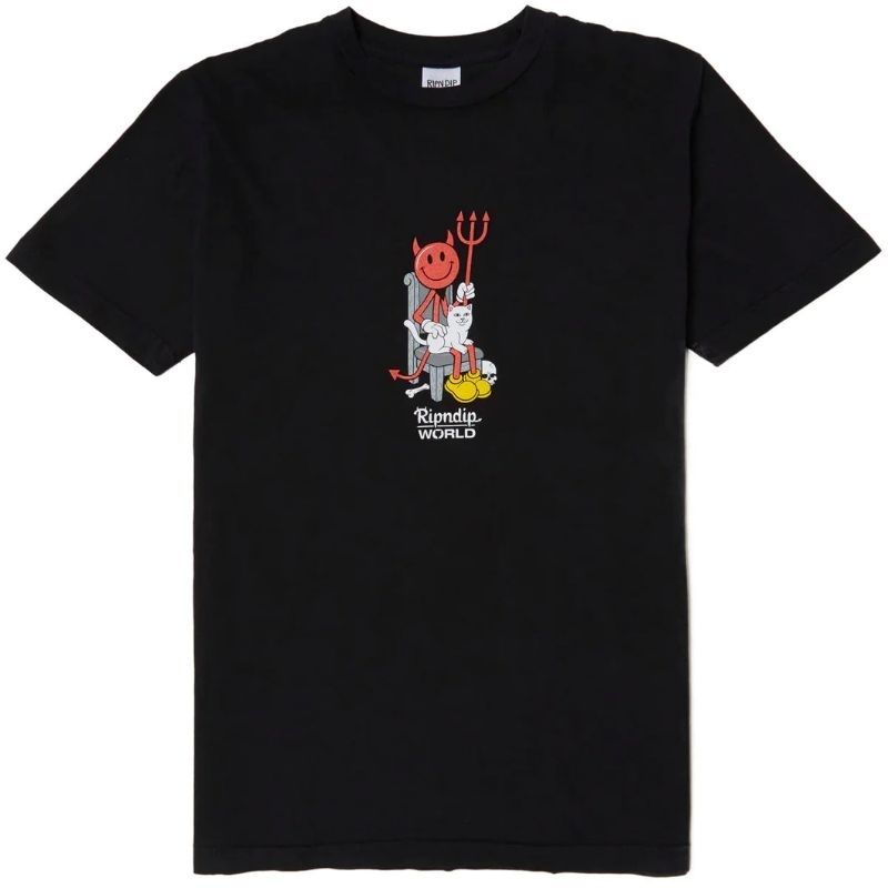 KAOS TSHIRT RIPNDIP X WORLD INDUSTRIES DEVILMAN & NERM BLACK ORIGINAL RESMI BNWT