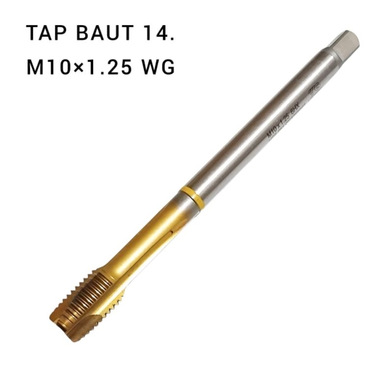 Tap M10×1.25 WG Tap Ulir Drat Hand Tap m10 x 1.25 hss untuk drat baut 14