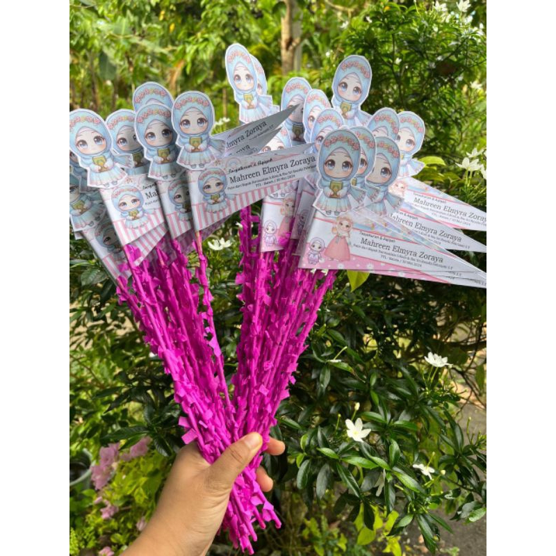 Bendera Aqiqah Cukuran Marhaban Lucu Unik + Kepala Karakter