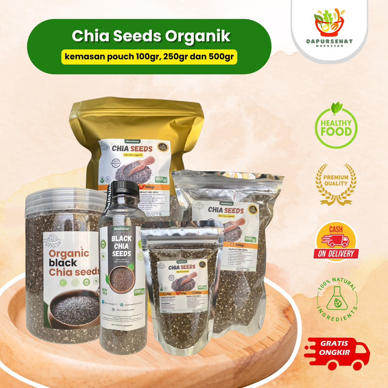 

MAKASSAR [250 gram] Organic Black Chia Seed Premium Biji Chiaseed Original