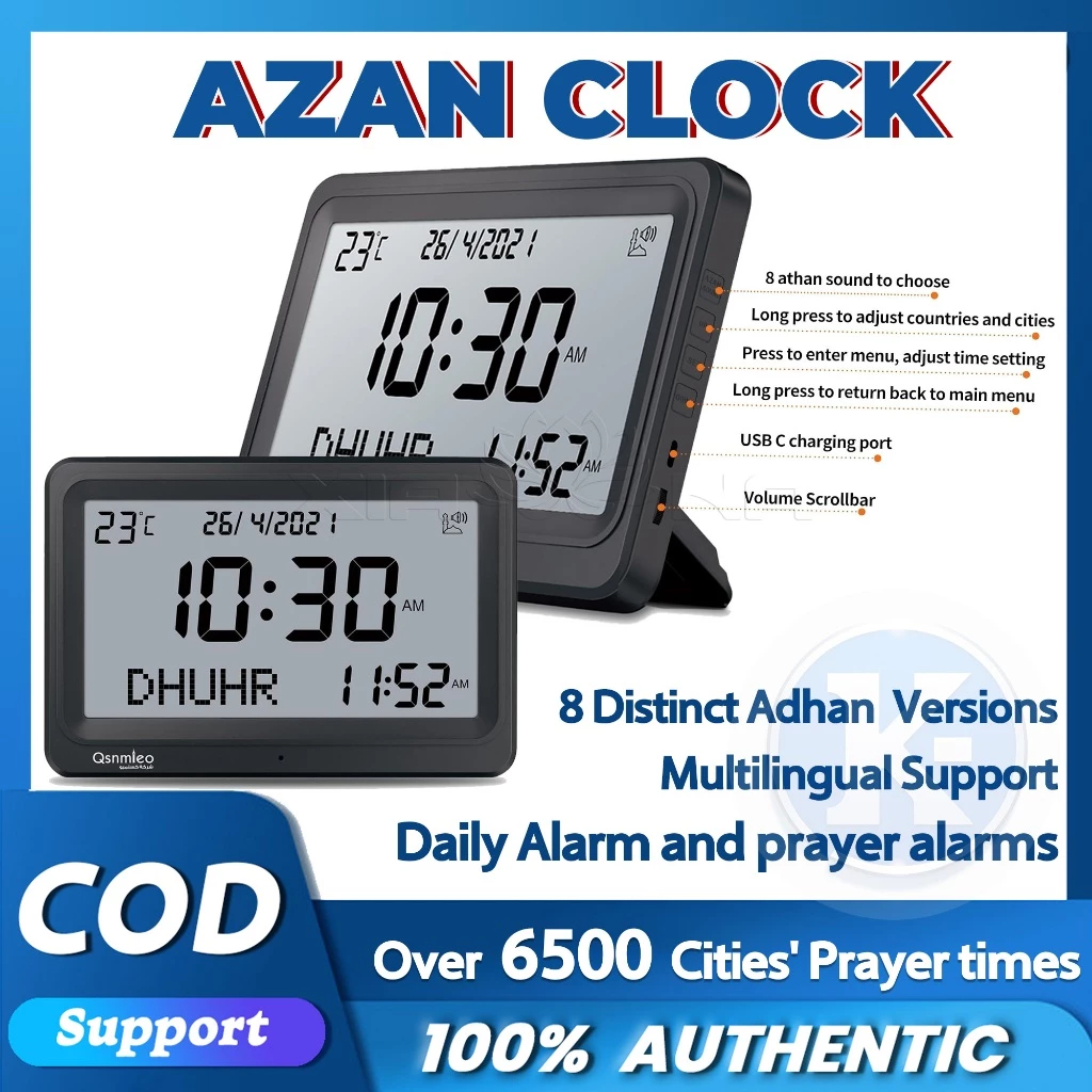 Jam Azan Doa Muslim Jam Sholat Muslim Digital Kalender Gergorian & kalender Hijriah Clock Muslim Den