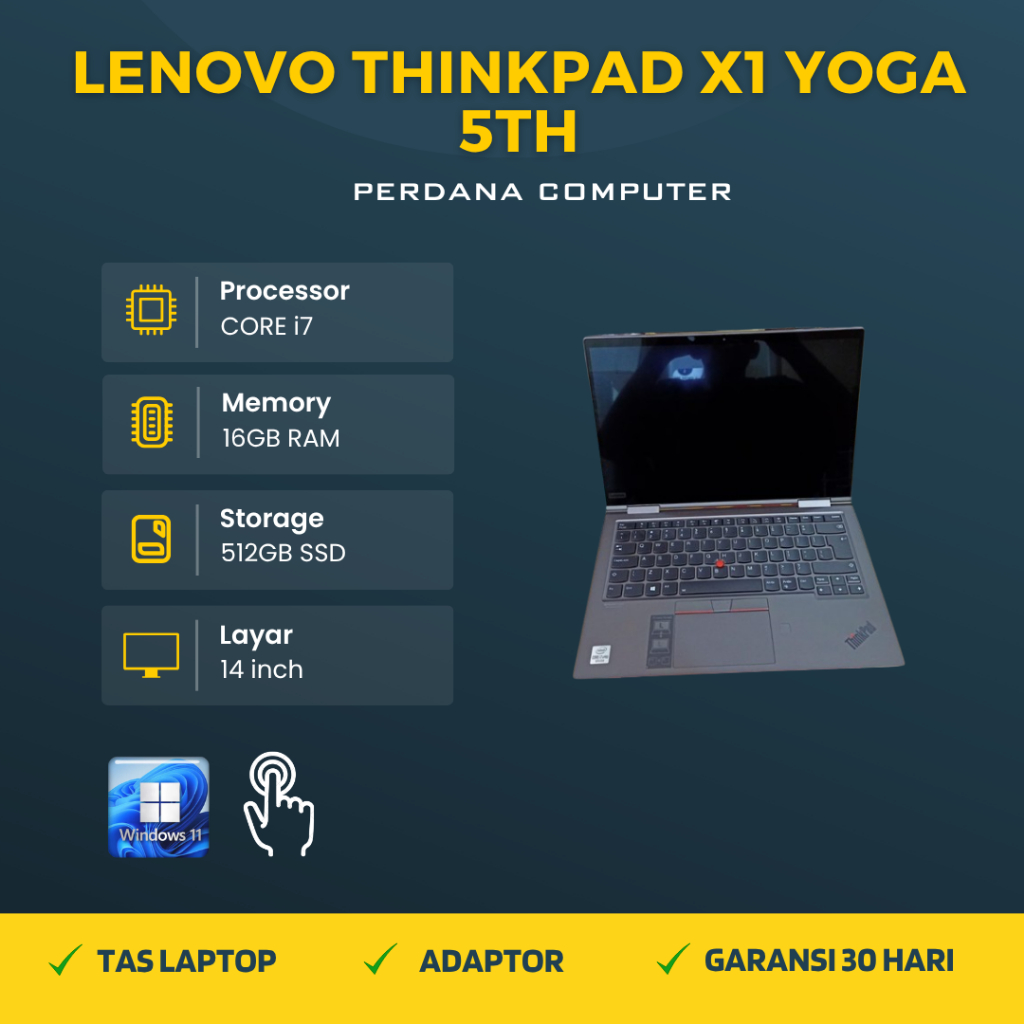 Laptop Lenovo Thinkpad X1 Yoga 5th Core i7 Gen 10 Ram 16GB SSD Touchscreen