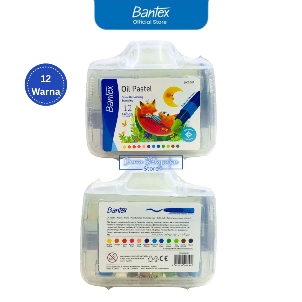 

Oil Pastel Bantex BK3007 12 Colour / Krayon / Crayon