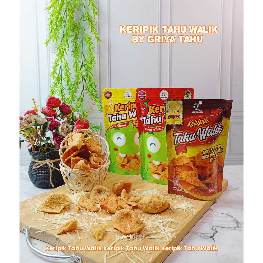 

Keripik Tahu Walik | Cemilan | Snack | [Varian Pedas Manis | 50 gram]