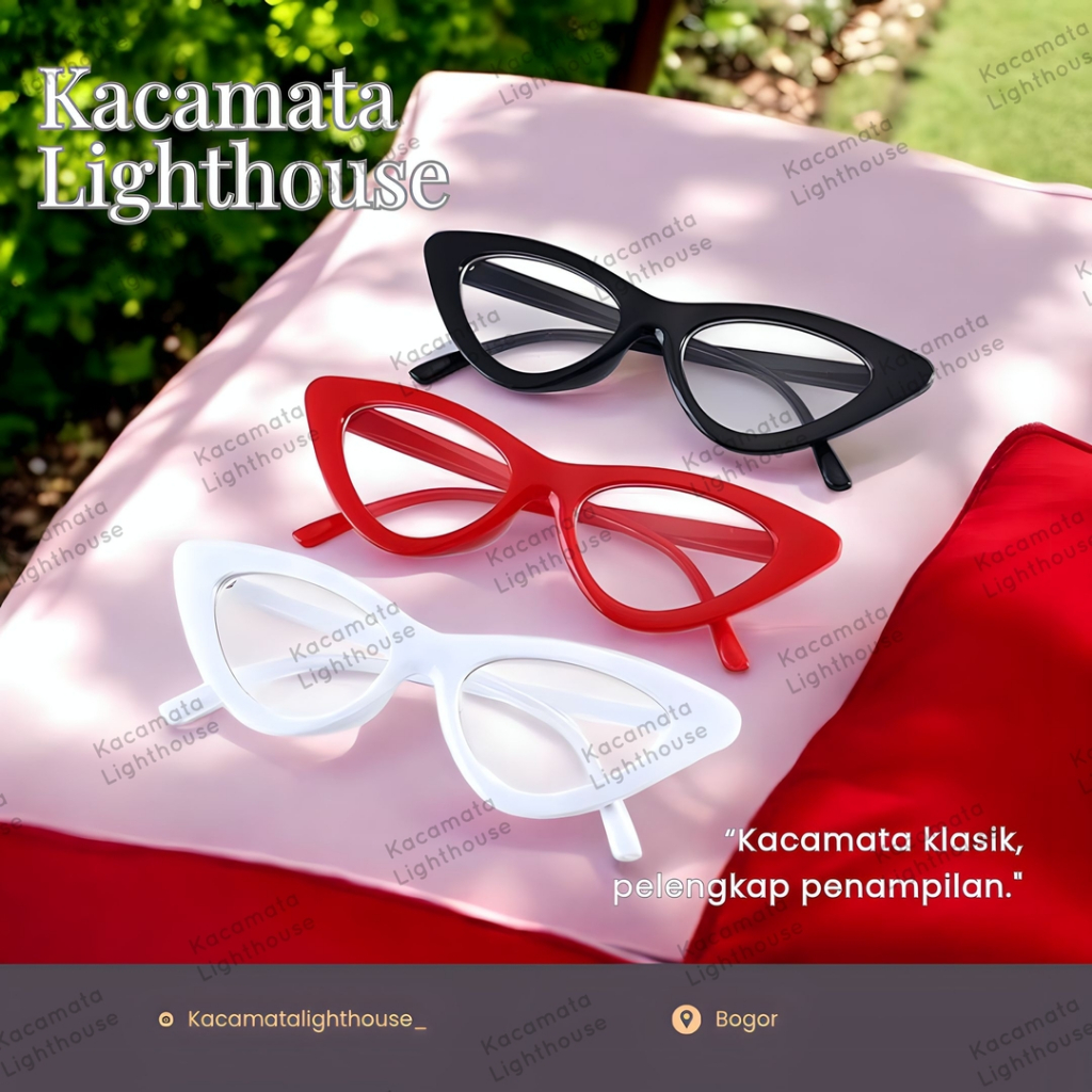 Frame Kacamata wanita branded cateye CattyLH