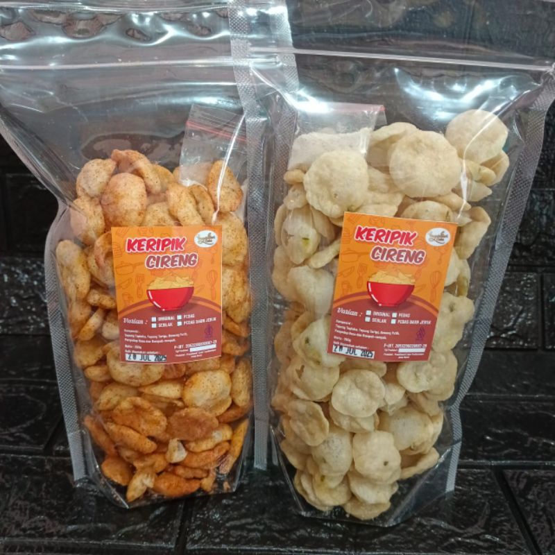 

Keripik Cireng Paket 2 Pedas dan Original Makanan Ringan Camilan