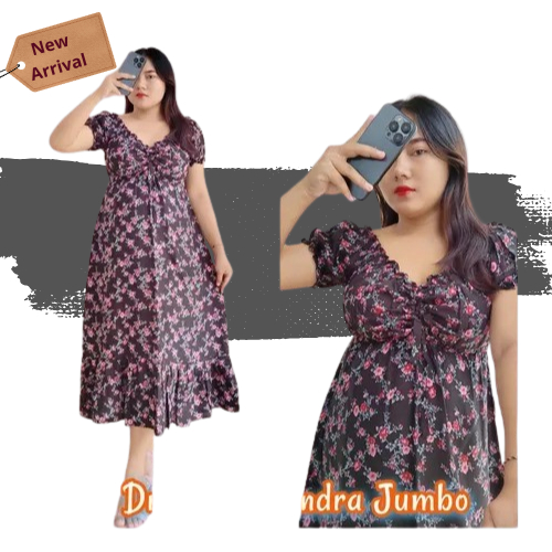 DRESS DASTER SUPER JUMBO LD 120 - DRESS WANITA KEKINIAN MODEL TALI DADA KERUT - DASTER BALI RAYON