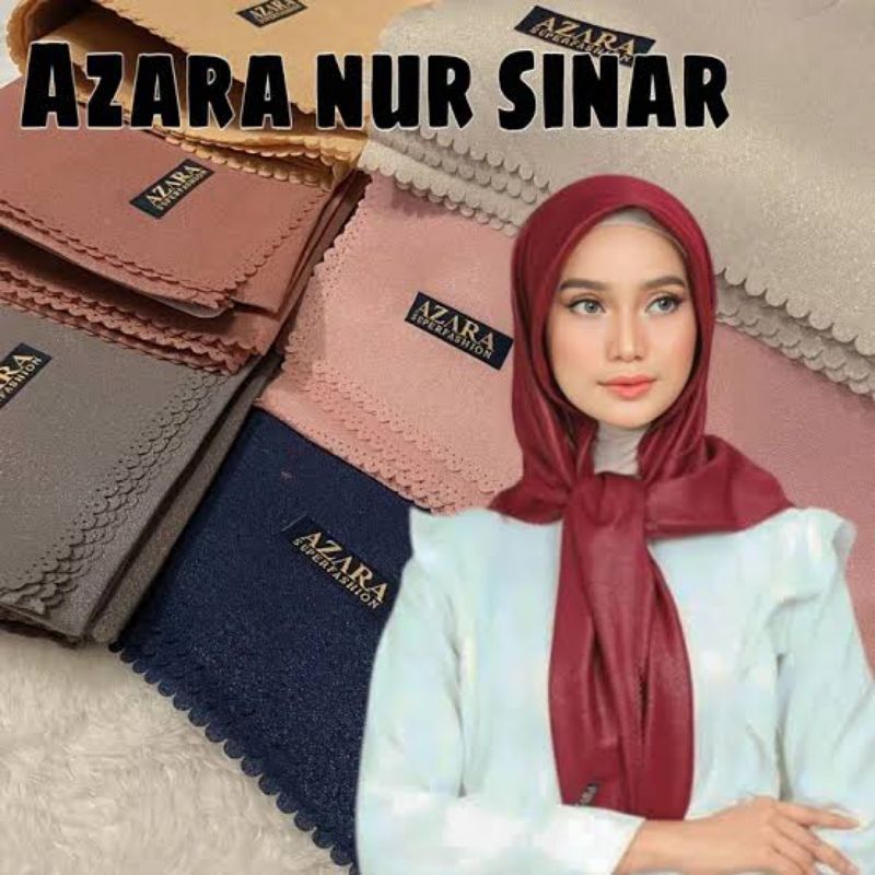 HIJAB Segi Empat Nur Sinar Azara//Hijab Segi Empat Nur Sinaran Azara//Hijab Segiempat Gliter//Hijab 