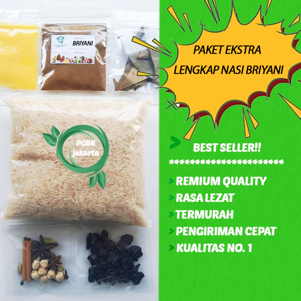 

PAKET EKSTRA LENGKAP NASI BRYANI / NASI BRIYANI INSTANT / KEBULI PAKET LENGKAP / NASI BRIYANI
