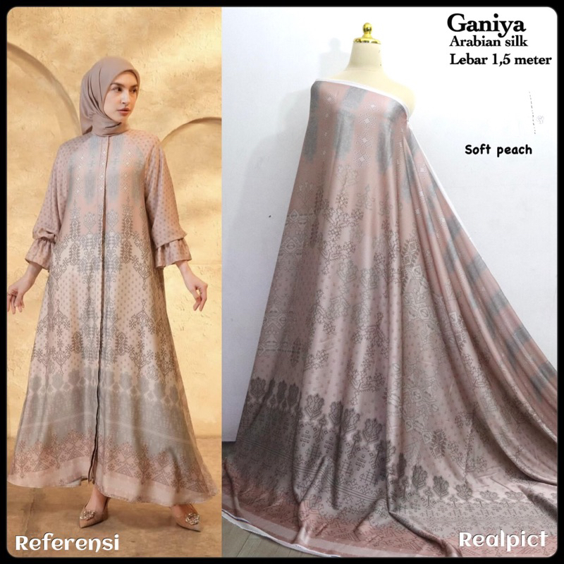 Kain arabian silk motif GANIYA per setengah meter / kain motif abstrak / kain motif etnik / kain gam