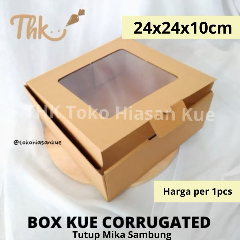 (1pcs) Box Dus Kue Corrugated Mika 24x24x10cm