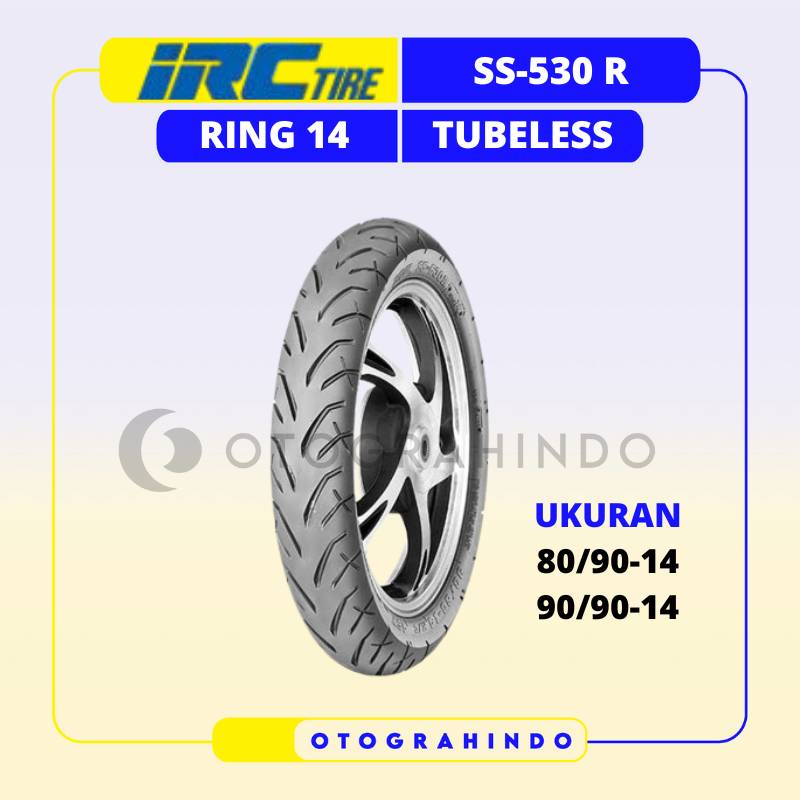 BAN LUAR SEPEDA MOTOR IRC SS530 R UKURAN 80/90 90/90 RING 14 TUBELESS BAN MOTOR BEAT VARIO125 FAZZIO