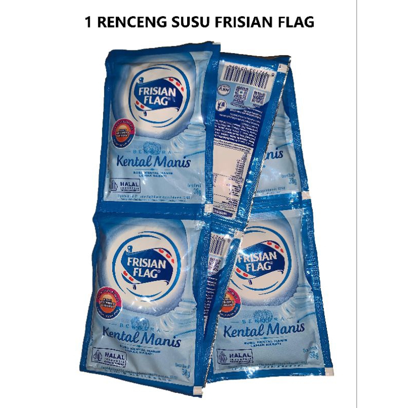

Susu Frisian Flag Bendera Kental Manis (Rencengan) Isi 6 Sachet