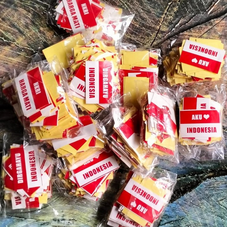 

FLASH DEAL Stiker Pipi Random 500 Pcs / Sticker Merah Putih / Sticker Bendera Tempel Pipi / Anak