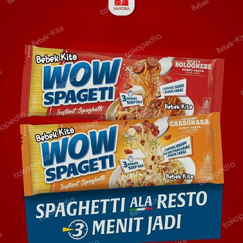 

wow mie spaghetti mayora dengan varian rasa bolognese dan carbonara