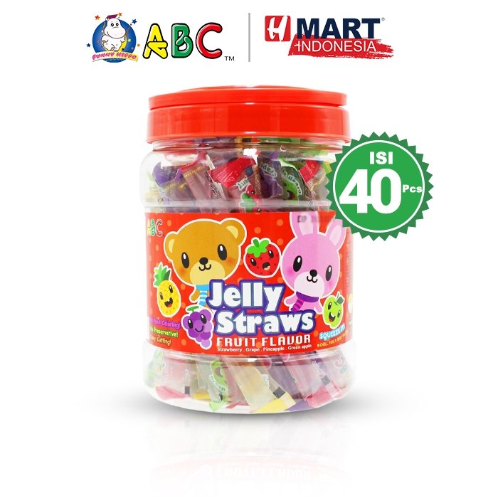 

ABC Jelly Straws Assorted - Jeli Rasa Buah-buahan 800g Isi 40pcs