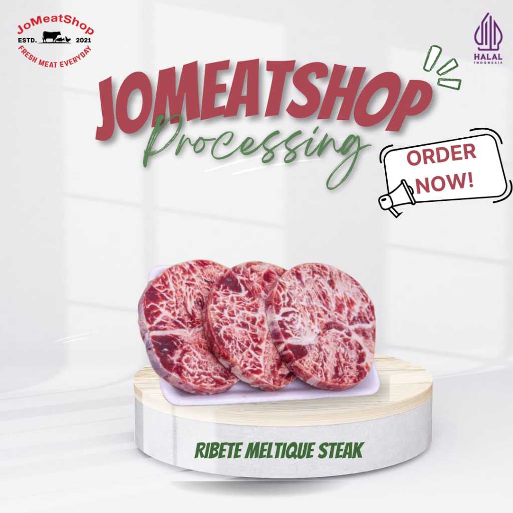 

JomeatShop I Beef Steak Ribeye Meltique I Fresh, Halal, Siap Masak I 1kg per 200gr