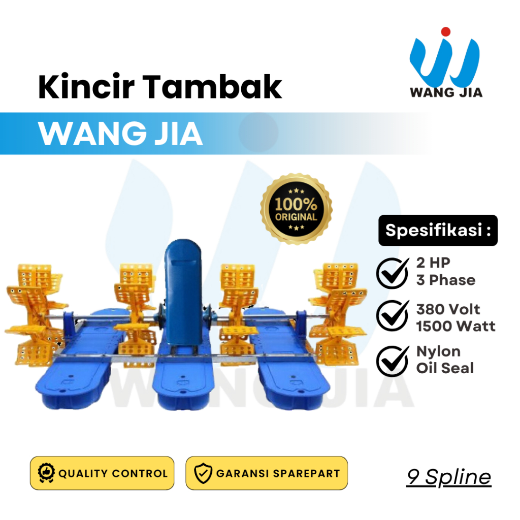 Wang Jia - Kincir Air Tambak - 2 HP 3 Ph 380 Volt 1500 Watt - Nylon Oil Seal