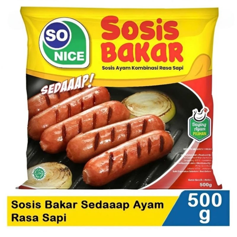 

So Nice Sosis Bakar Sedap Ayam Rasa Sapi 500G