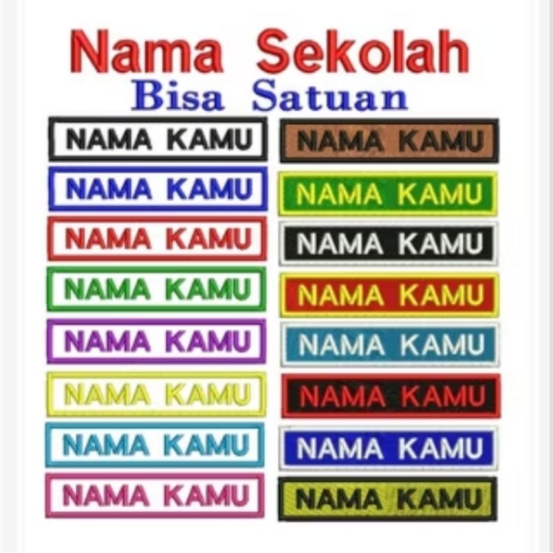 Bet Bordir Nama Atribut Sekolah ( SD/SMP/SMK)
