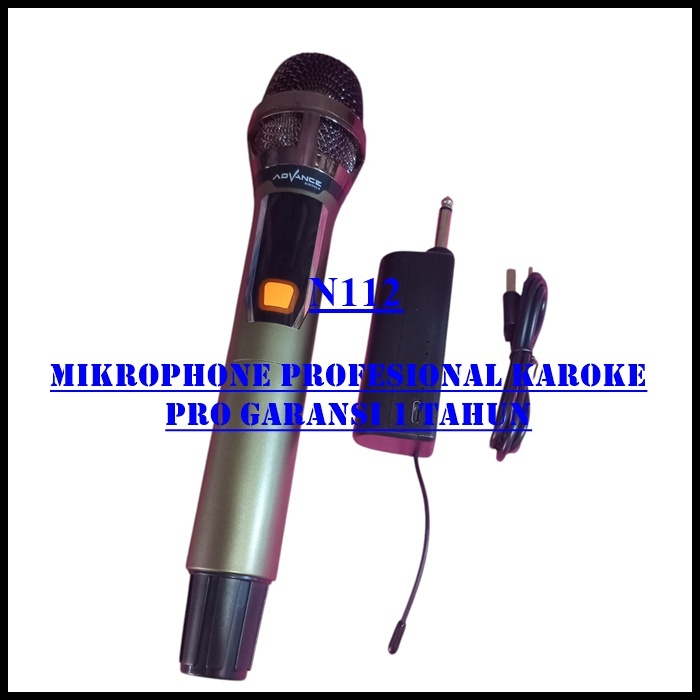 N112 MICROPHONE ORIGINAL SNI WIRELESS MIC MIK ADVANCE MIX SINGLE LED LCD SATUAN TUNGGAL DIGITAL
