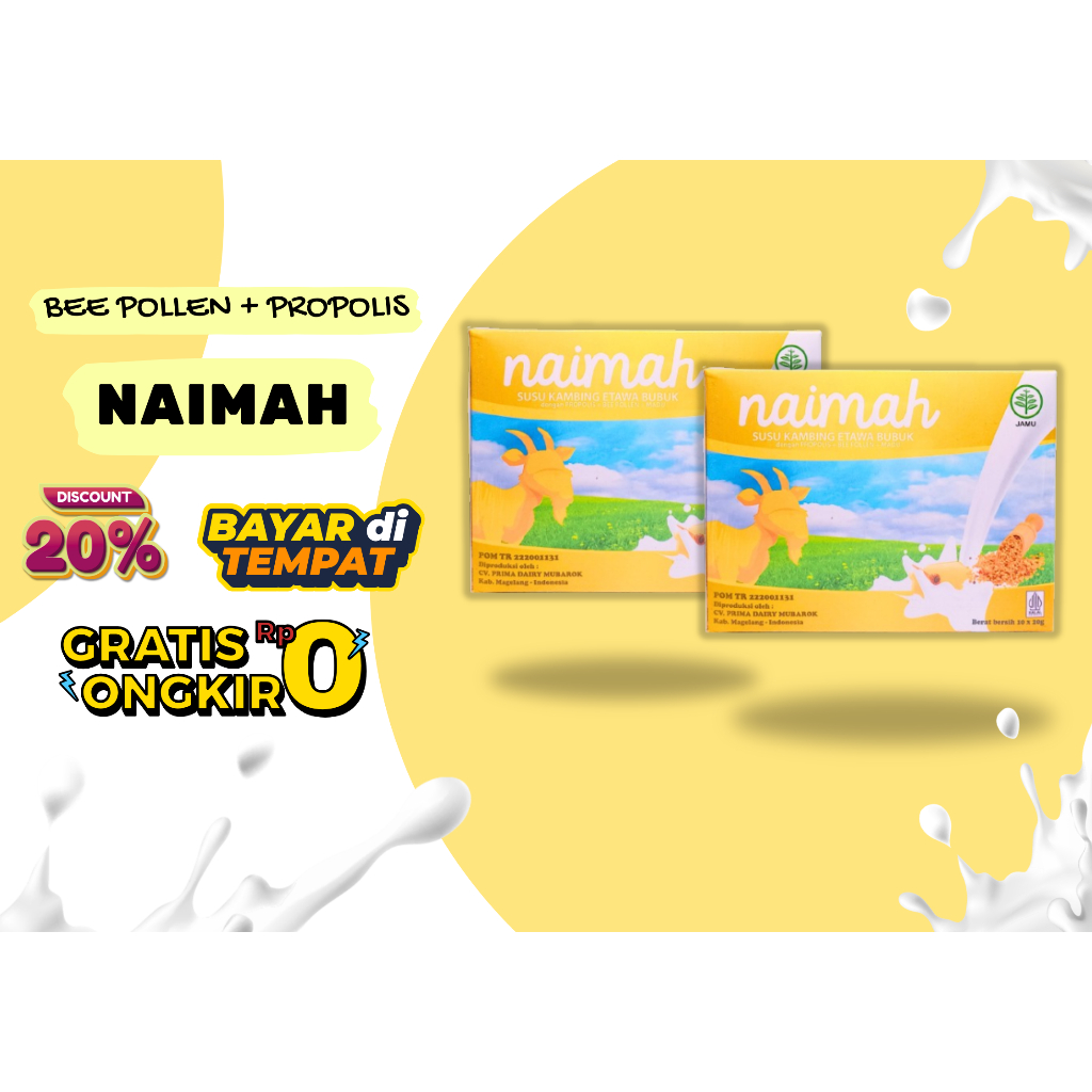 

Susu Kambing Etawa plus Propolis Bubuk Naimah Asli Original Promo Harga Jual Murah - 200 g