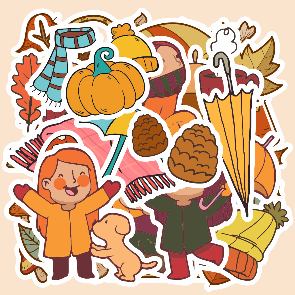 

( 50 pcs )AUTUM-cute-/random satuan//bisa cutting/label buku