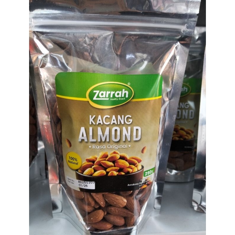 

PROMO! Kacang Almond Panggang Kulit Susu Roasted Shell 250 gr Zarrah